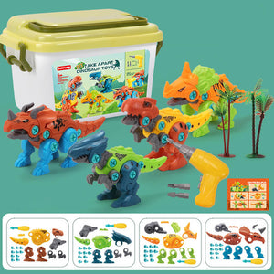 Toddler DIY Dinosaur Toys with Electric/Hand Drills Take Apart Dino Set STEM Learning Gifts