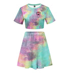 Teens/ Adult Technoblade Cosplay Dress Girls and Women 2PCS Crop Shirt and Skirt