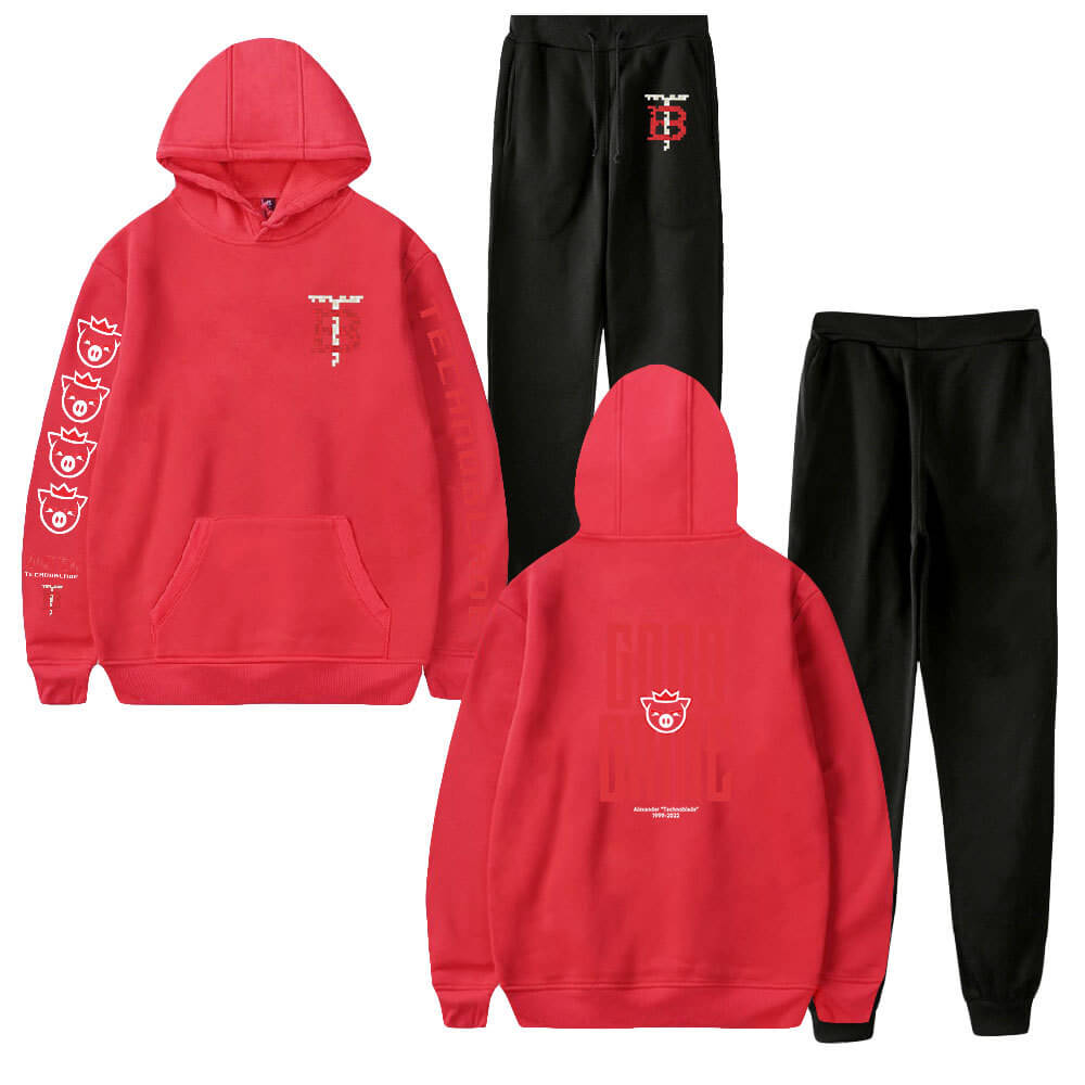 Technoblade Hoodie and Pants Unisex Casual Outfit Cosplay Pullover Set