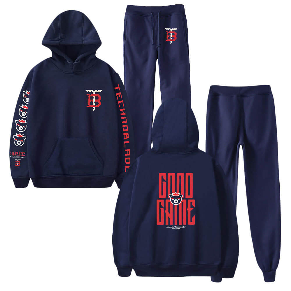 Technoblade Hoodie and Pants Unisex Casual Outfit Cosplay Pullover Set