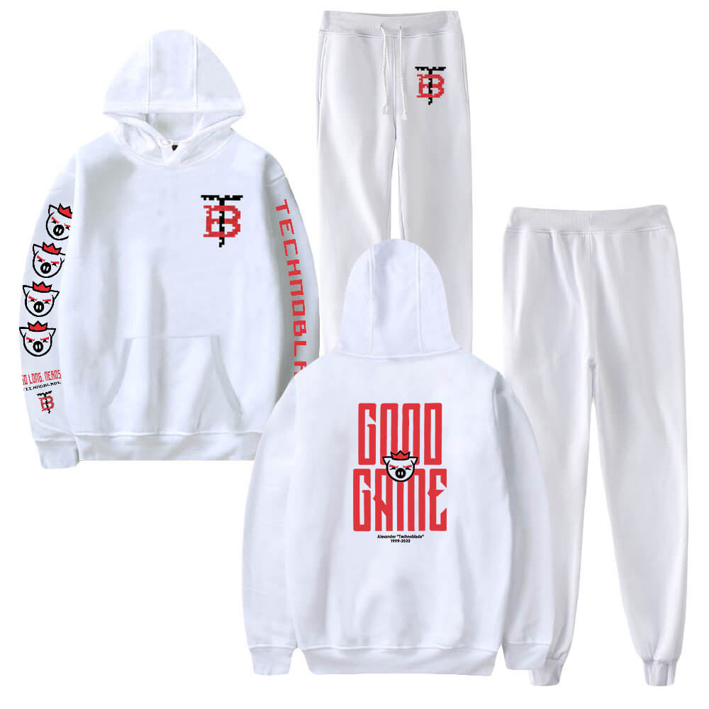Technoblade Hoodie and Pants Unisex Casual Outfit Cosplay Pullover Set