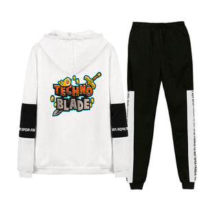 Youth Adult Technoblade Costume Hoodie Pants Suit Fashion Sweatshirt Trousers Outfit