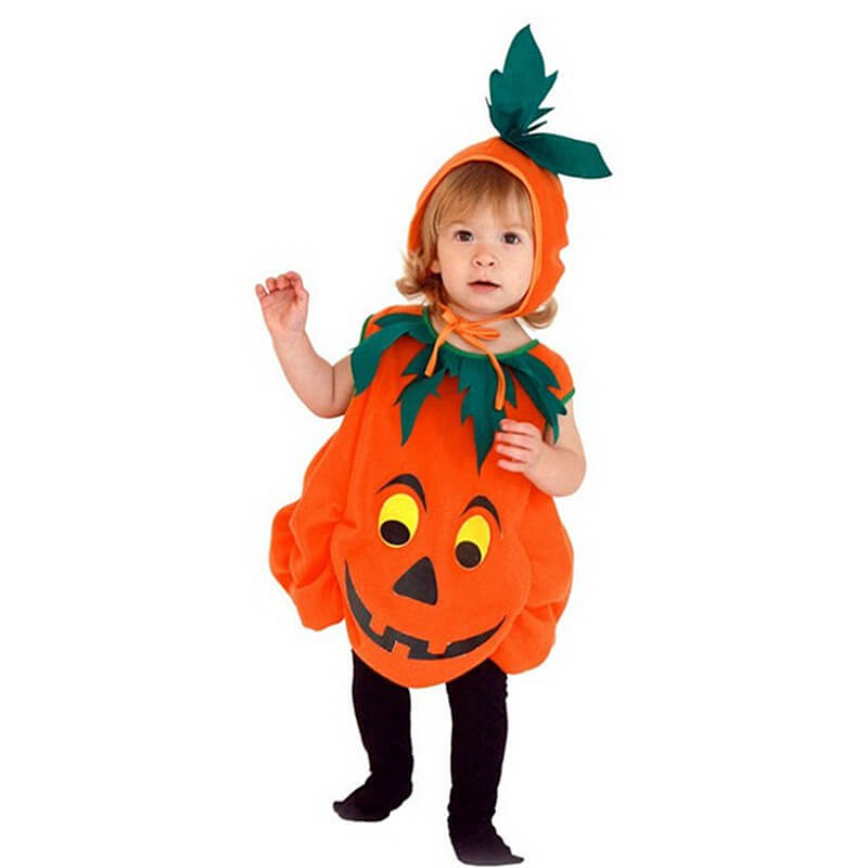 Toddler Baby Pumpkin Costume Boys Girls Halloween Cute Outfit Dress Up Set