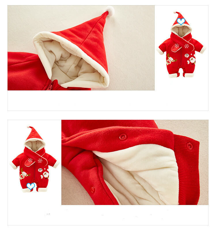 Toddler Christmas Costume Thick Warm Infant Clothes Cute Elk styling Girls Boys Jumpsuit