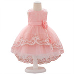 Toddler Lace Trailing Dress Baby Girl High-Low Flower Multi-layer Dresses 6-24M