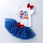 My First 4th of July Outfit Romper Ruffle Tulle Skirt Independence Day 2PCS Set 0-24M
