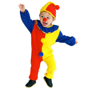 Toddler Kids Clown Costume Onesie Pajamas and Hat for Boys and Girls 3-6 Years