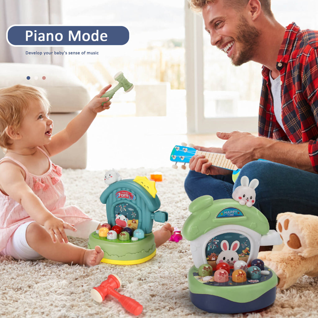 Toddlers Kids Whack A Mole Game Toy With Light Music Sound for Boys Girls STEM Education