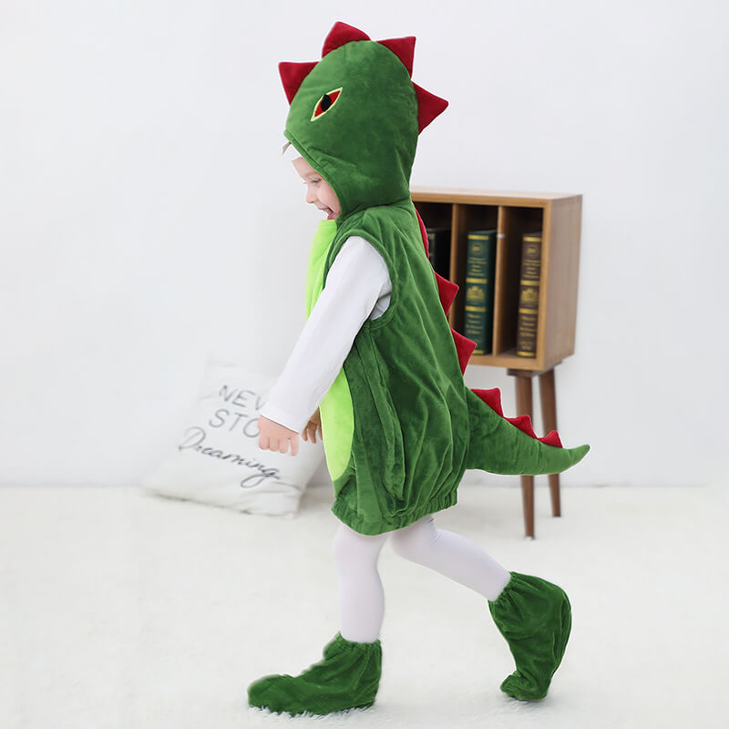 Toddler Baby Kids Dinosaur Costume Soft Plush Dinosaur Animal Outfit with Shoe Cover for Boys and Girls