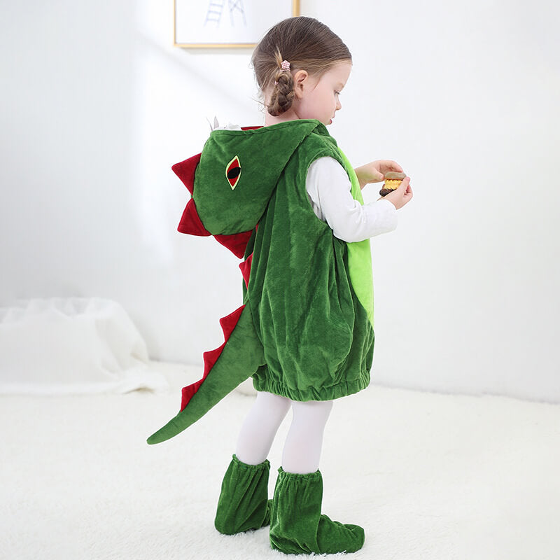 Toddler Baby Kids Dinosaur Costume Soft Plush Dinosaur Animal Outfit with Shoe Cover for Boys and Girls