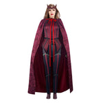 Maximoff Cosplay Costume Red Witch Halloween Carnival Outfit with Cloak and Headwear