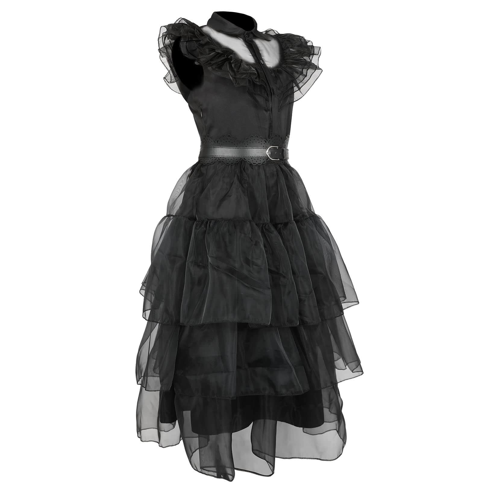 Wednesday Addams Dress Wednesday Costume Black Gothic Tulle Addams Cosplay Party Dress