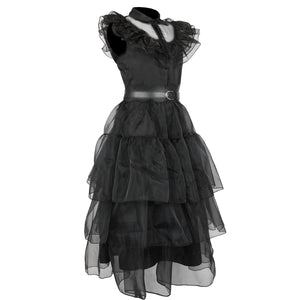 Wednesday Addams Dress Wednesday Costume Black Gothic Tulle Addams Cosplay Party Dress