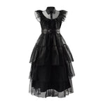 Wednesday Addams Dress Wednesday Costume Black Gothic Tulle Addams Cosplay Party Dress