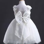 White Flower Girl Dress Sweetheart Dress with Big Bowknot Party Wedding Prom Birthday Dresses