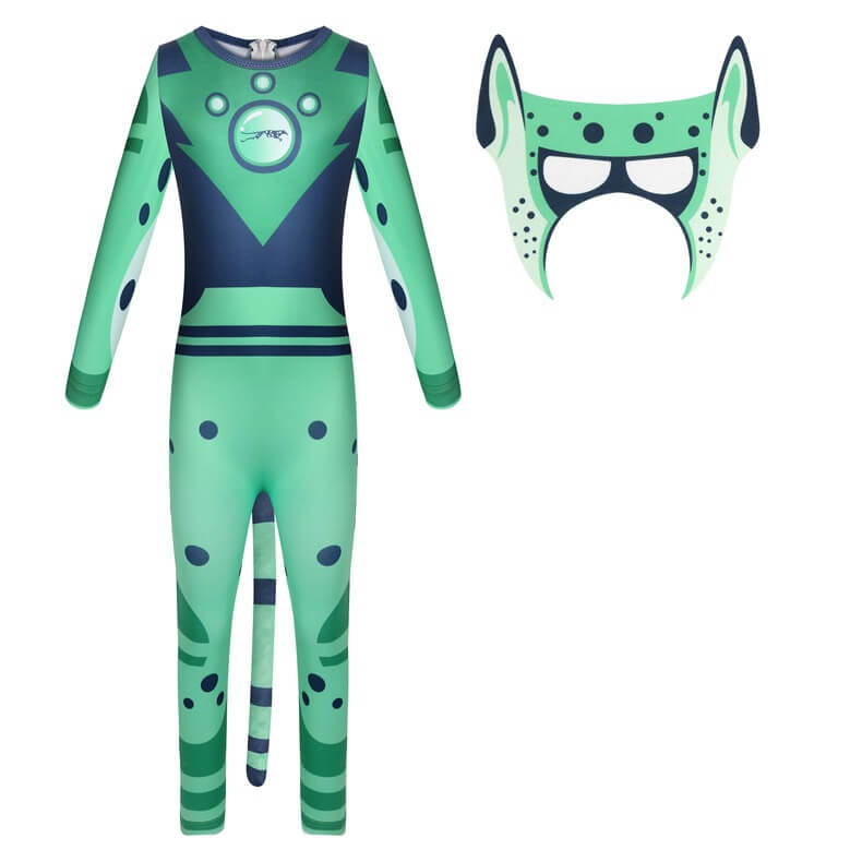 Kids Wild Kratts Jumpsuit and Mask Halloween Costume Party Cosplay Full Set for Boys Girls