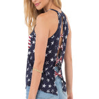 Women Fourth of July Outfit Backless July 4th Shirt American Flag Clothes for Independence Day