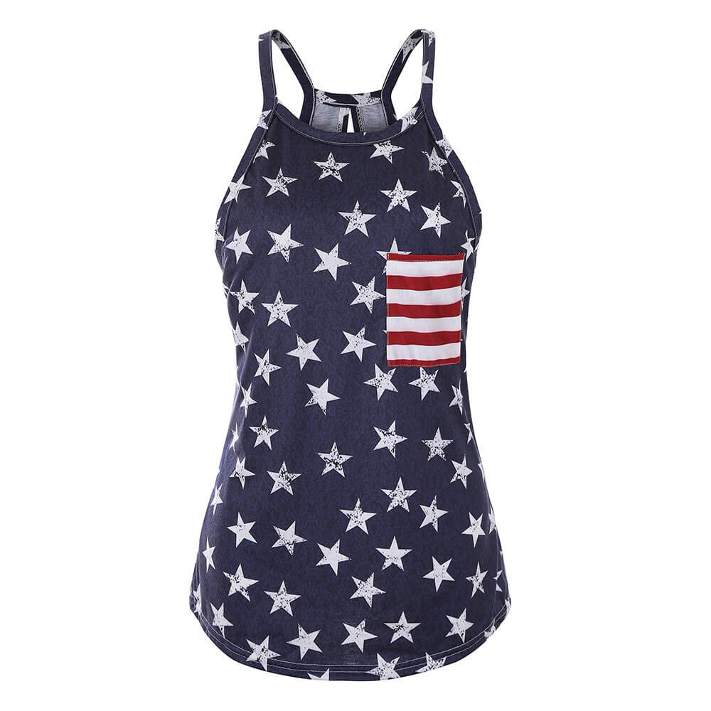 Women Fourth of July Outfit Backless July 4th Shirt American Flag Clothes for Independence Day