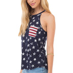 Women Fourth of July Outfit Backless July 4th Shirt American Flag Clothes for Independence Day