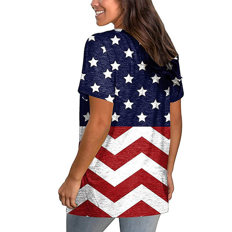 Women American Flag Shirt Classic 4th of July Tee Ladies Independent Day Outfits for Parade