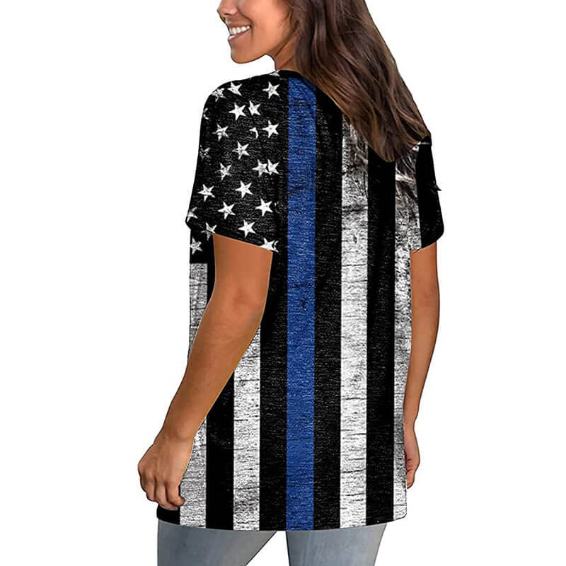 Women American Flag Shirt Classic 4th of July Tee Ladies Independent Day Outfits for Parade