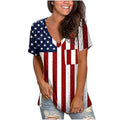 Women American Flag Shirt Classic 4th of July Tee Ladies Independent Day Outfits for Parade