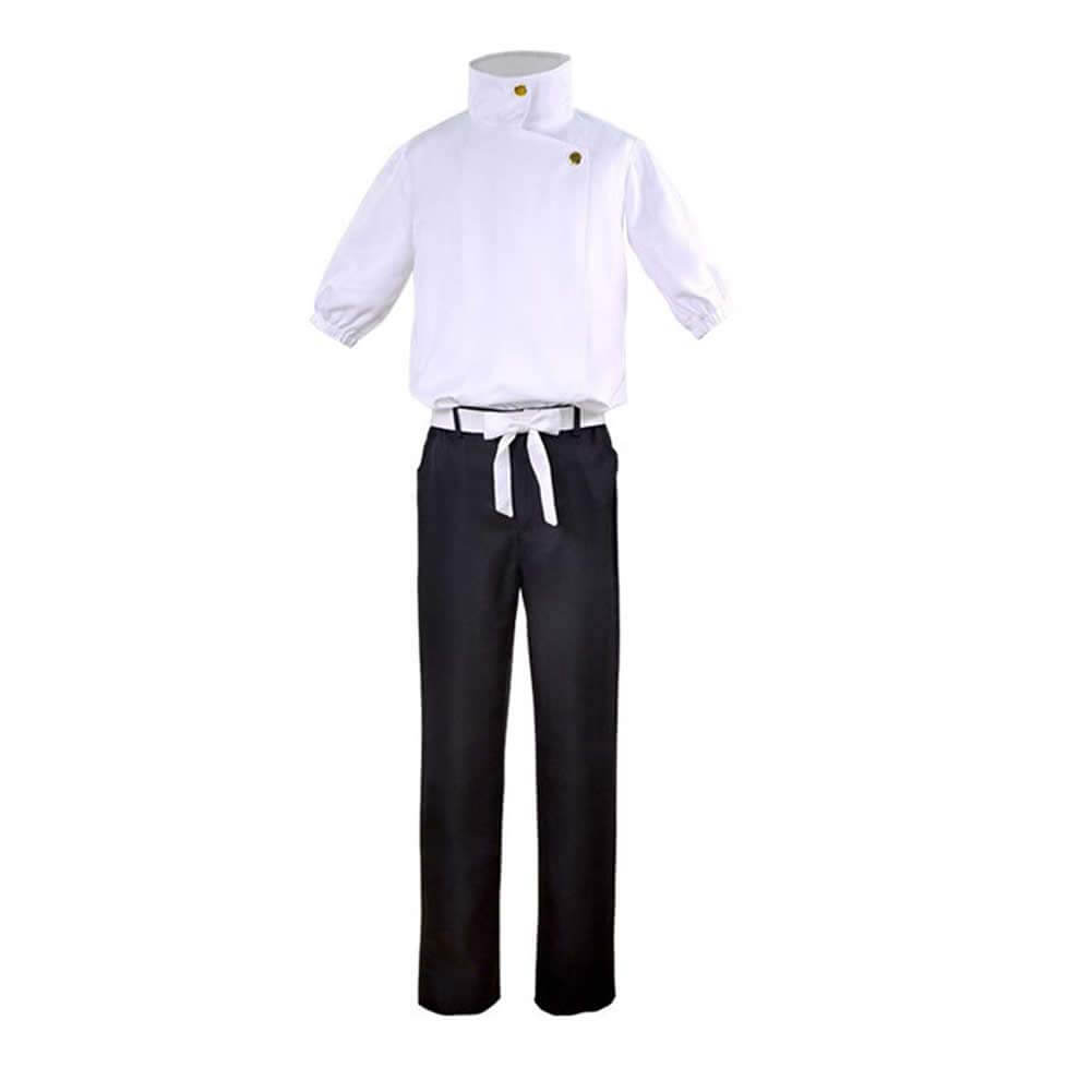 Adult Yuta Costume White Uniform Set Shirt Pants and Belt Full Set for Cosplay Events