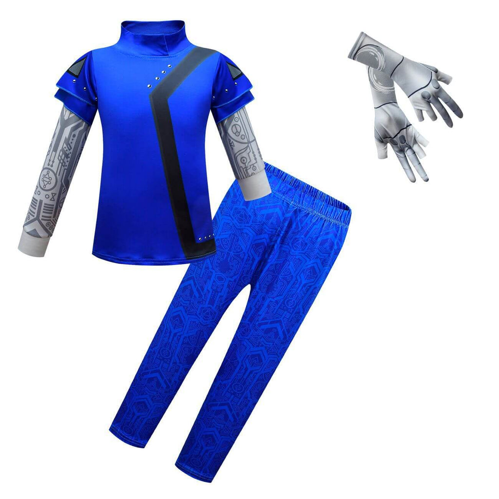 A-Lan Alien Costume Kids Halloween Cosplay Outfit Shirt Pants and Gloves Set